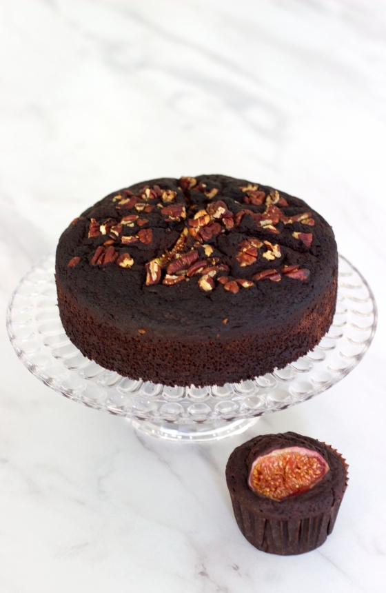 chocolate fig cupcakes and chocolate pecan cake by petite homemade